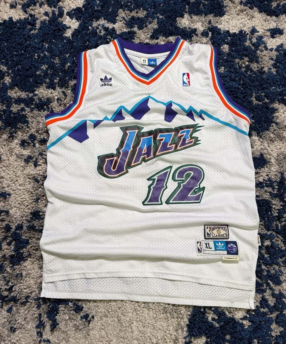 Men's John Stockton White Utah Jazz 1996/97 Hardwood Classics Swingman Player